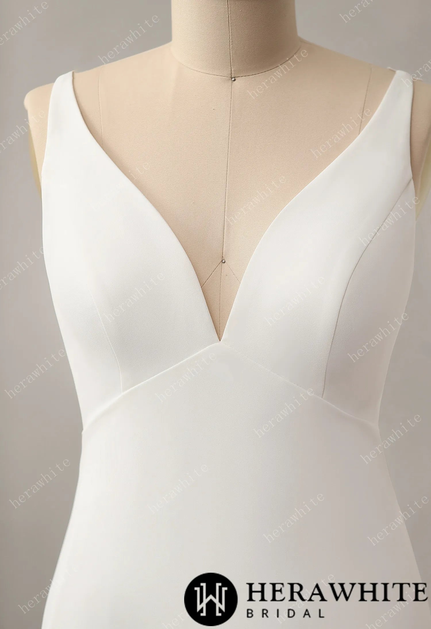 Empire Waist Crepe A-line Dress with Illusion Back