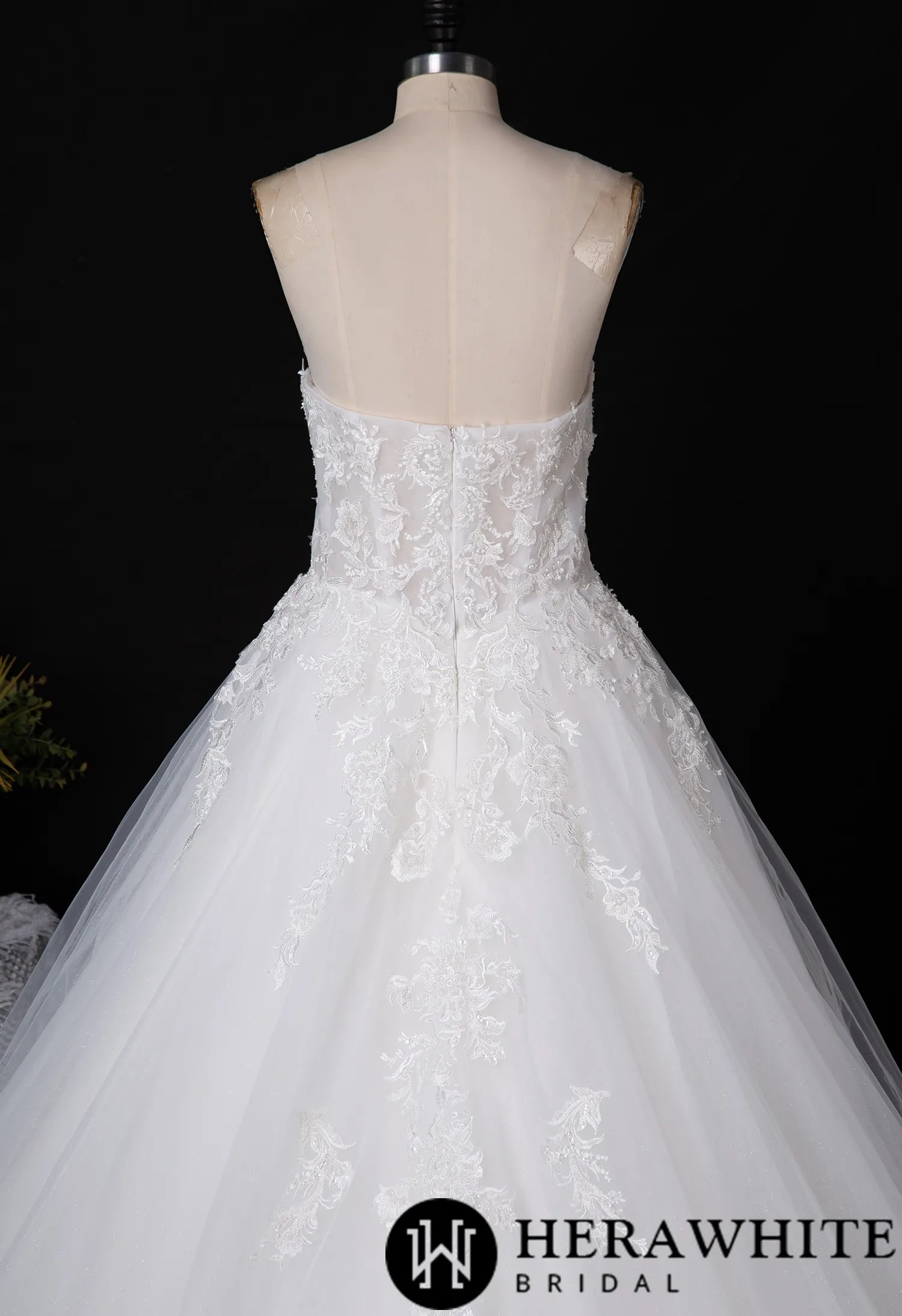 Strapless Sweetheart Wedding Dress With Illusion Back