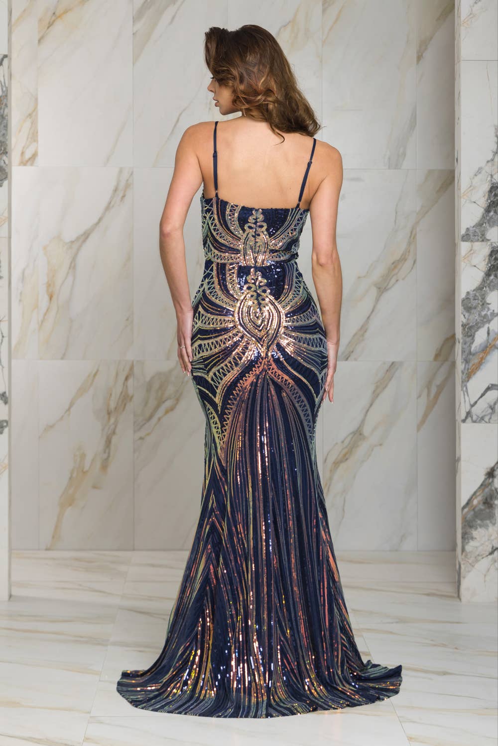 RUCHED SEQUINS FORMAL/PROM DRESS