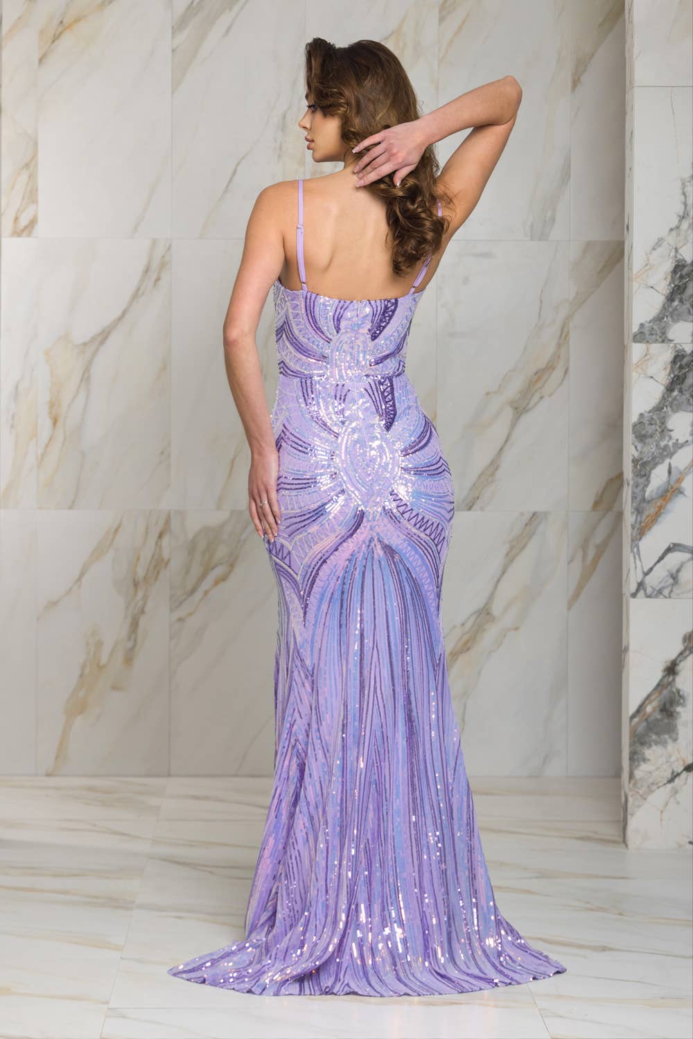 RUCHED SEQUINS FORMAL/PROM DRESS