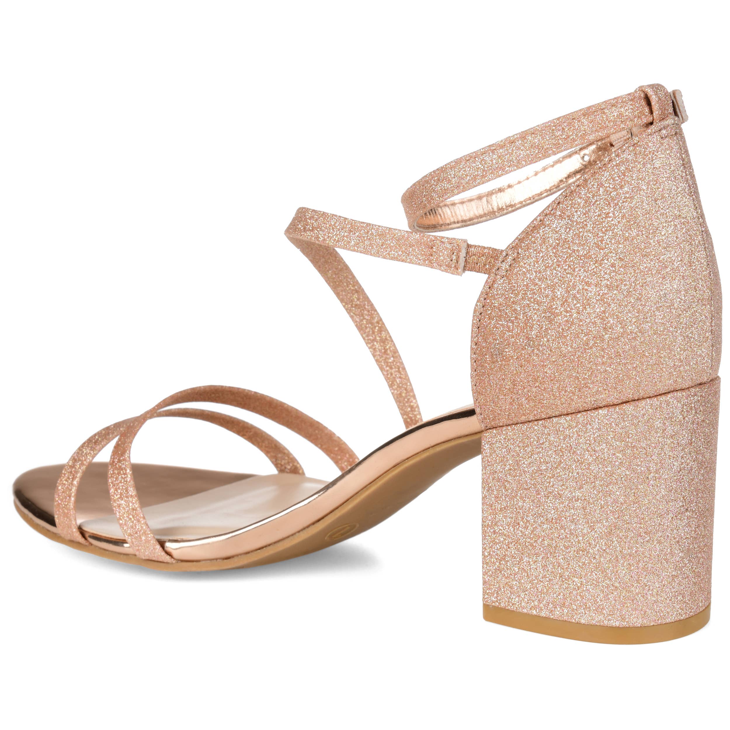 Bella Strappy Heels In Glitter Material