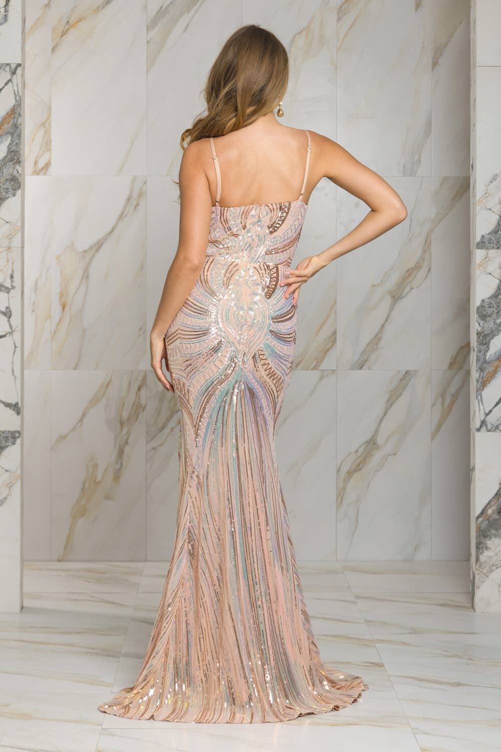 RUCHED SEQUINS FORMAL/PROM DRESS