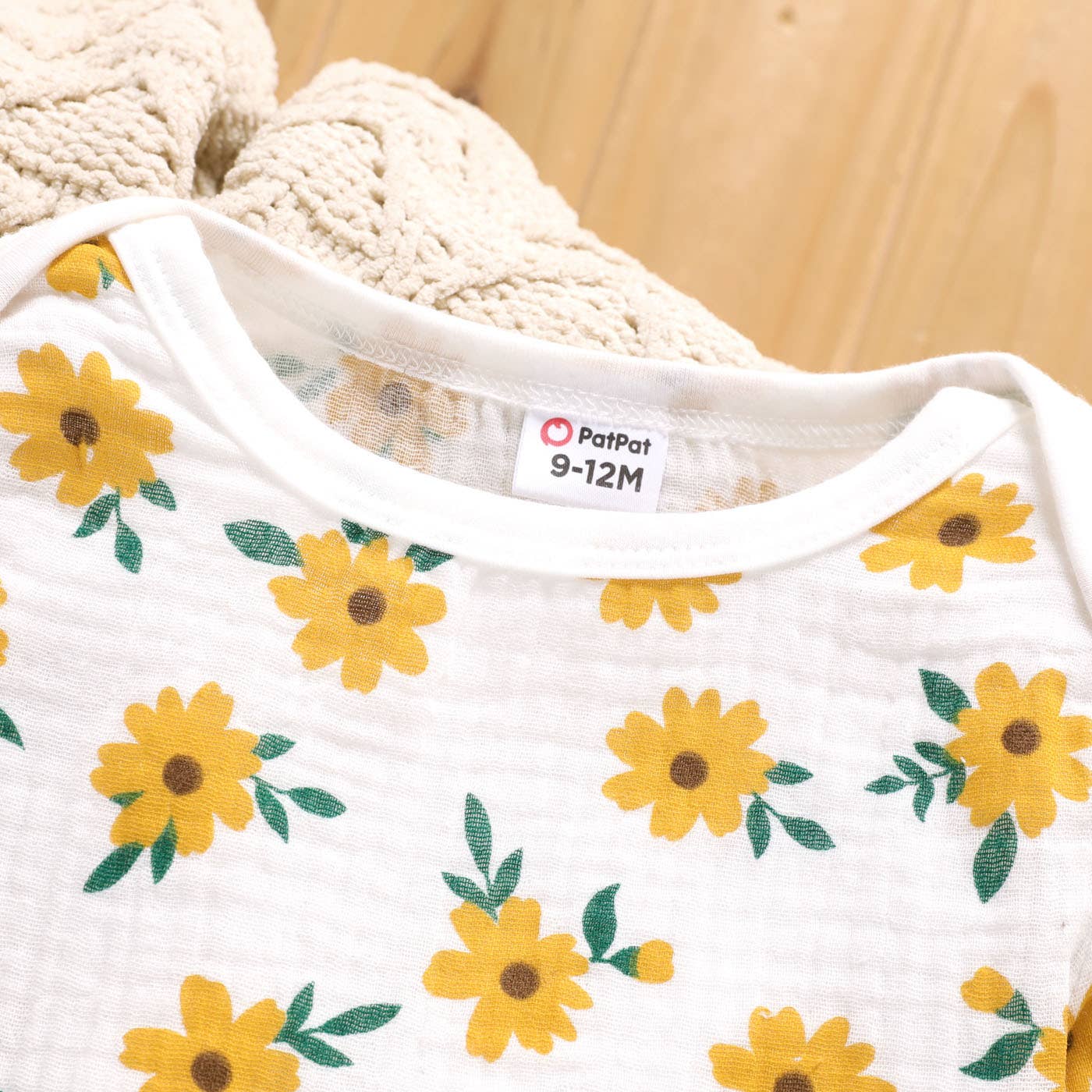2PCS Baby Sweet Floral Plants Jumpsuit & Ruffle Dress Set