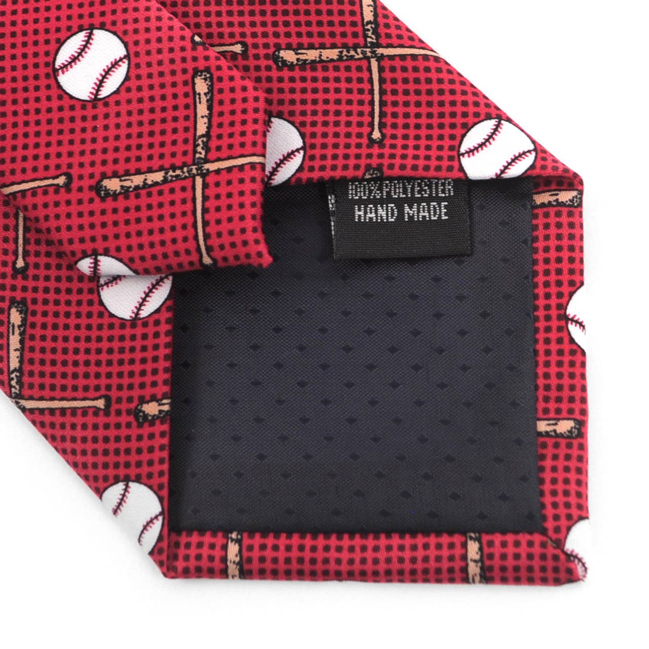 Men's Burgundy Baseball Novelty Tie
