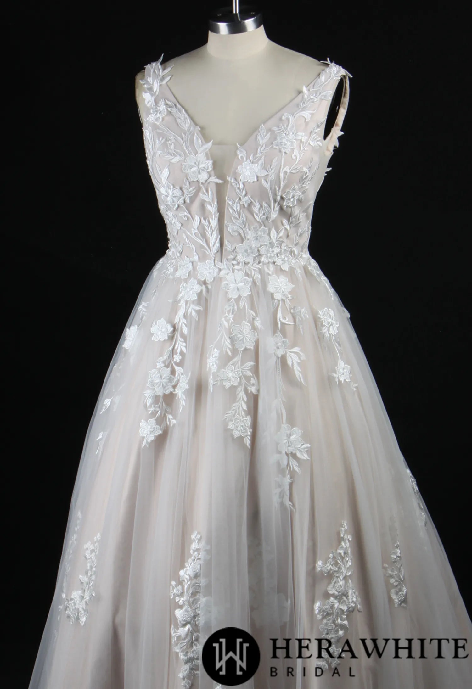 Floral Lace A-line Bridal Ballgown