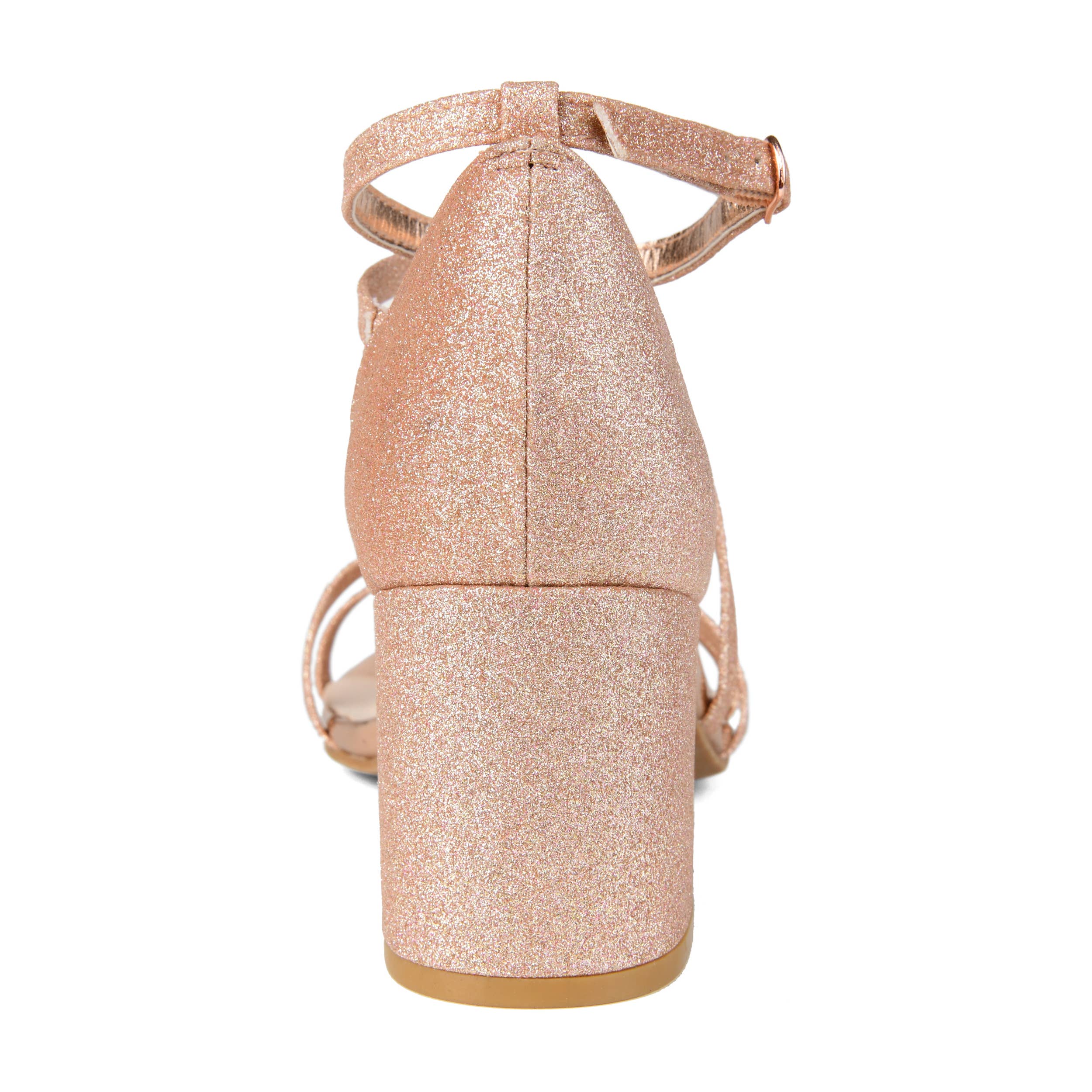 Bella Strappy Heels In Glitter Material