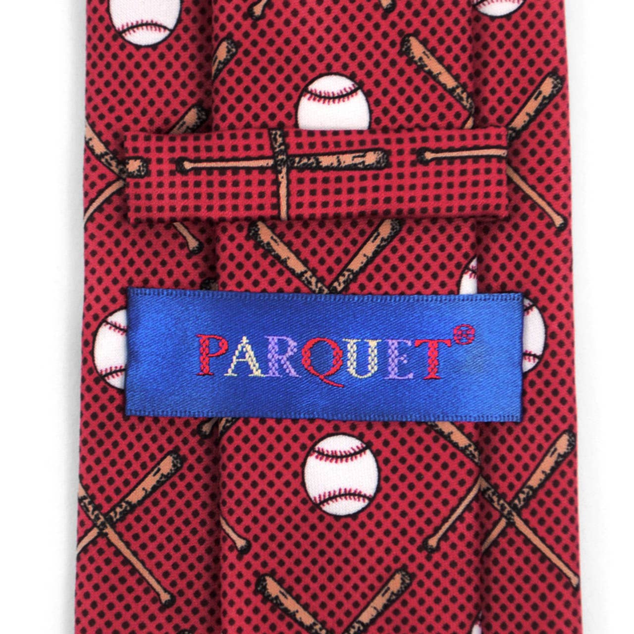 Men's Burgundy Baseball Novelty Tie
