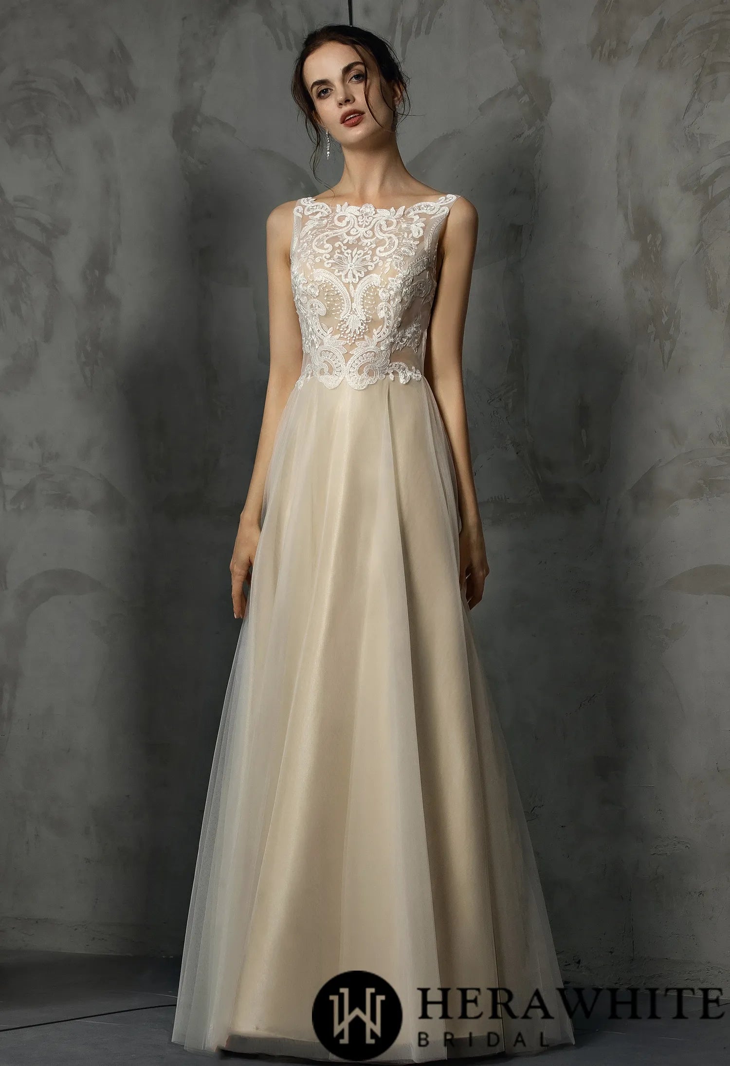 A-Line Bridal Gown With Delicate Applique