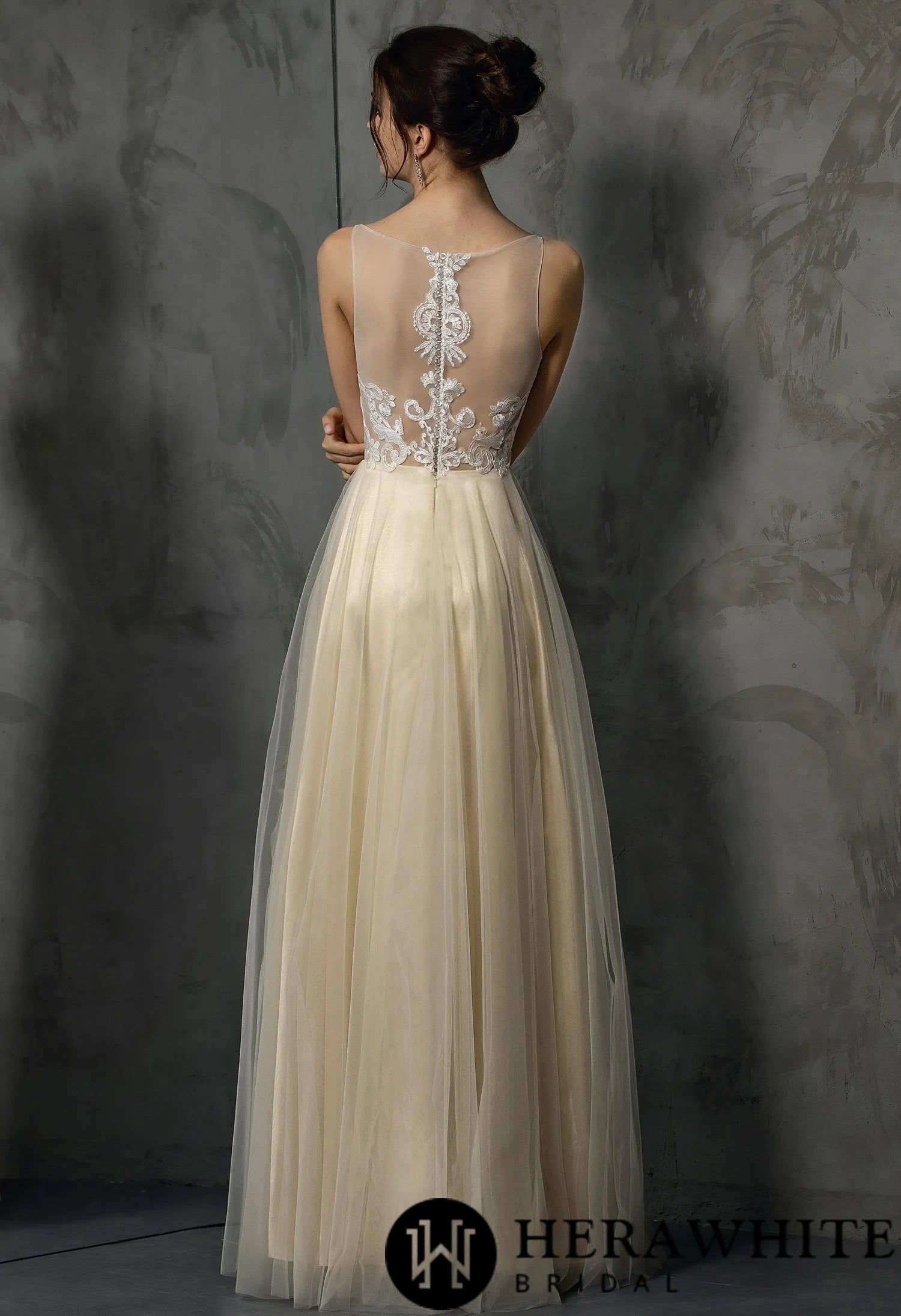 A-Line Bridal Gown With Delicate Applique