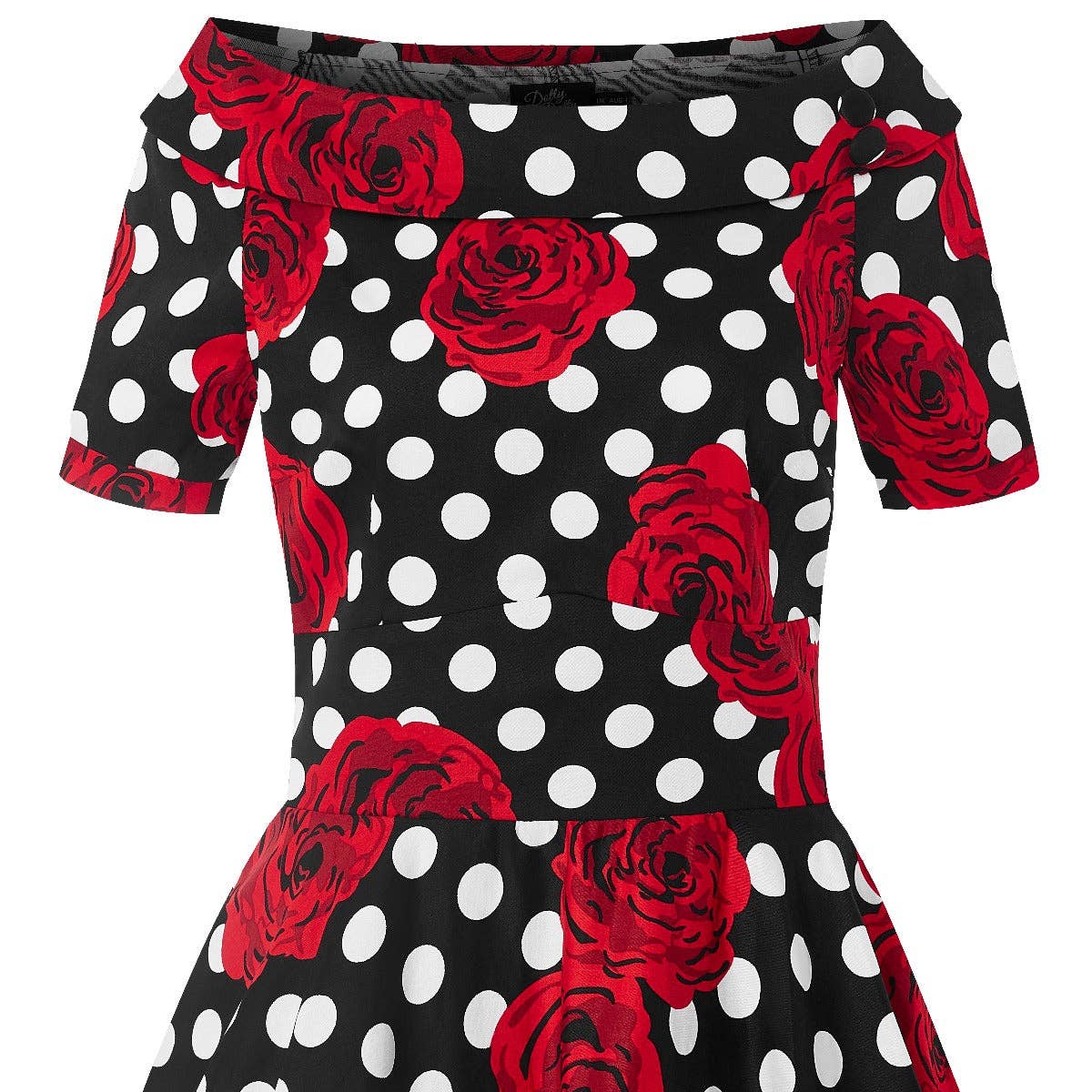 Darlene Polka & Roses Swing Dress