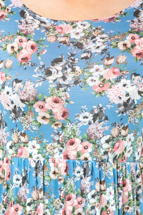 Blue floral maxi: blue/grey