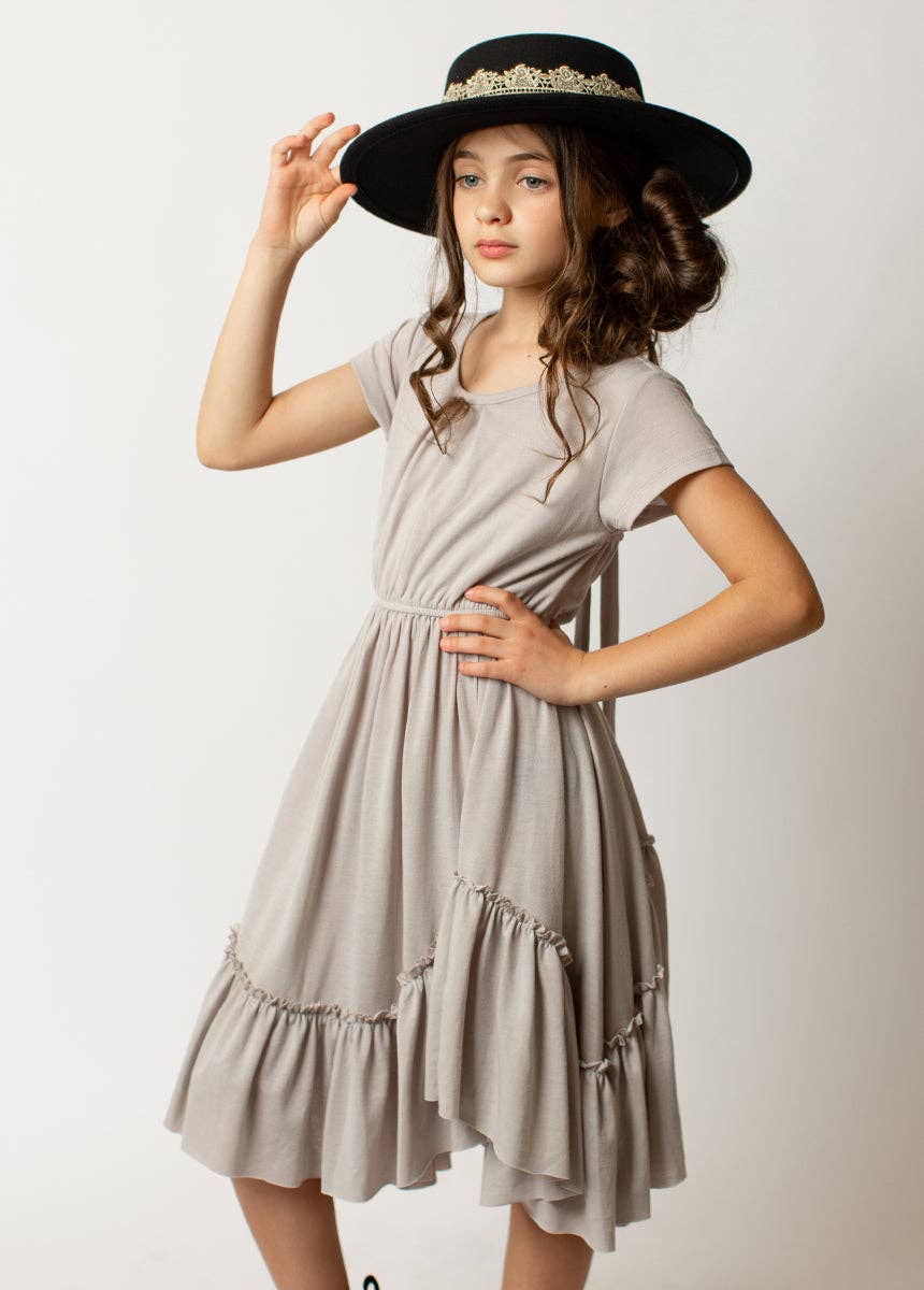 Kid's Adrianna Dress in Dove