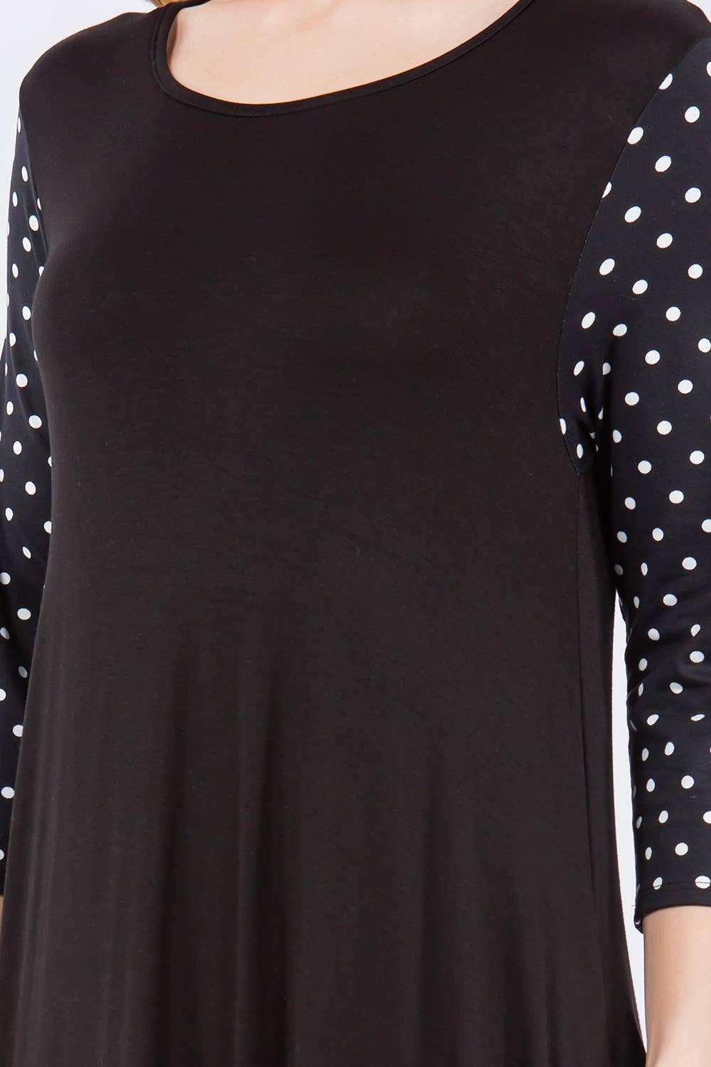 MODEST MID POLKA DRESS WITH POCKETS -CD43807I