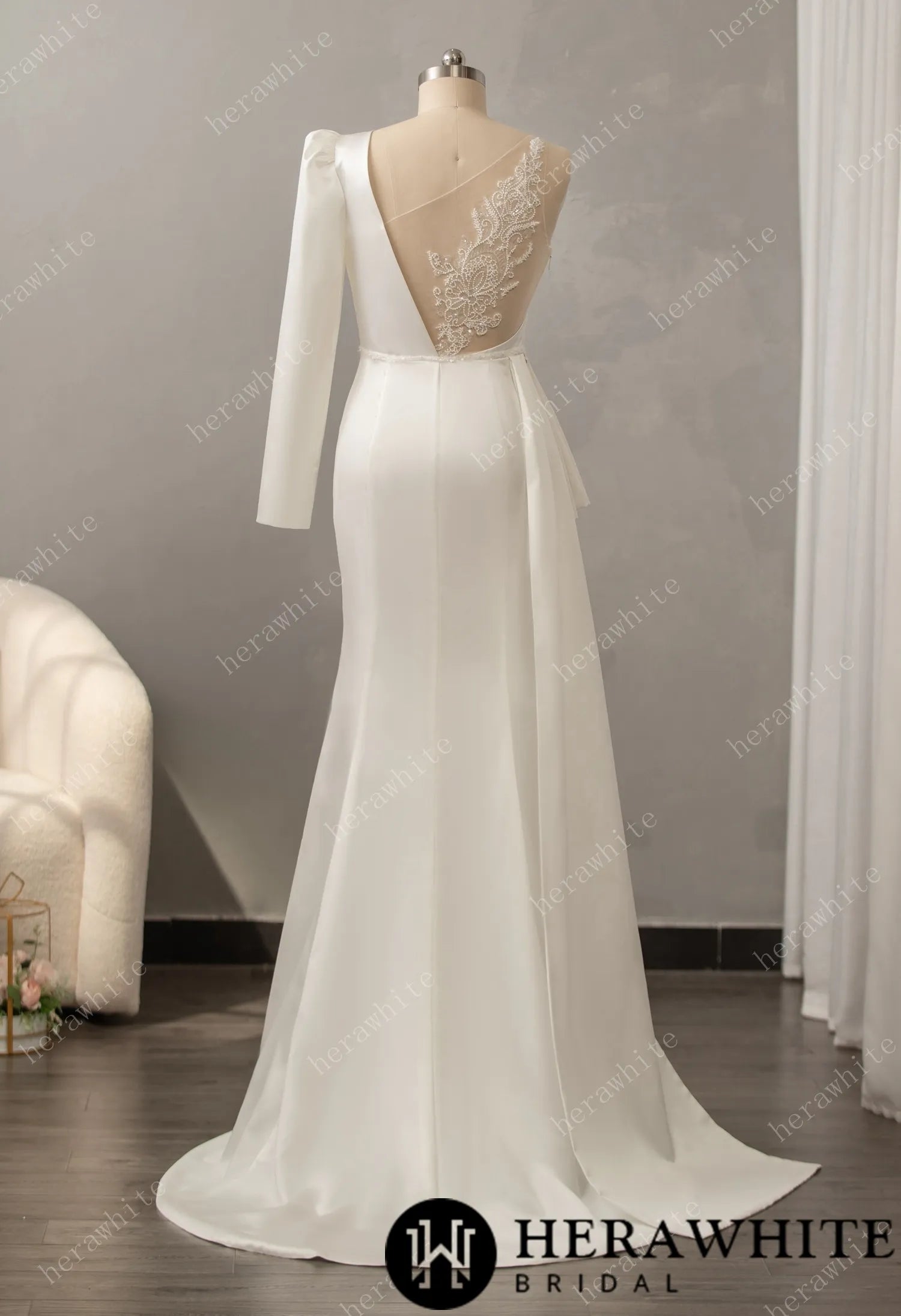 Sweetheart Neckline Wedding Dress with One Shoulder