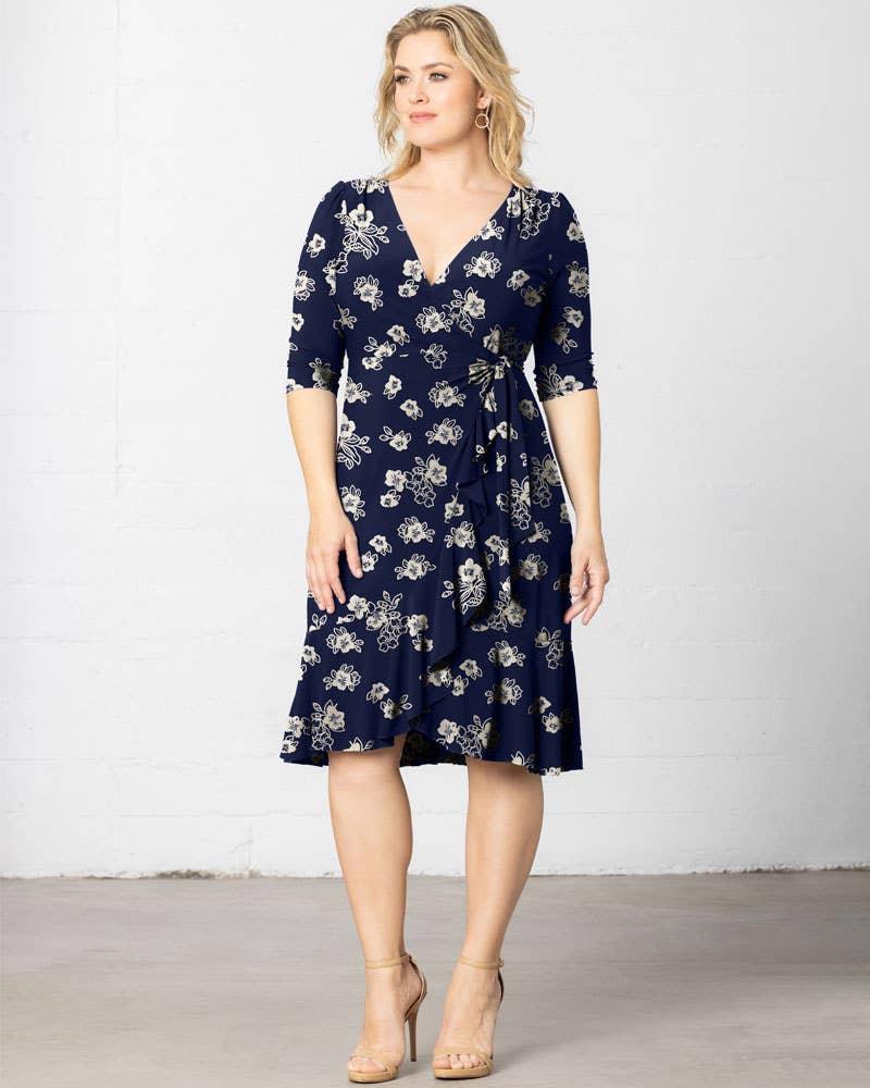 Flirty Flounce Wrap Dress - Plus Size