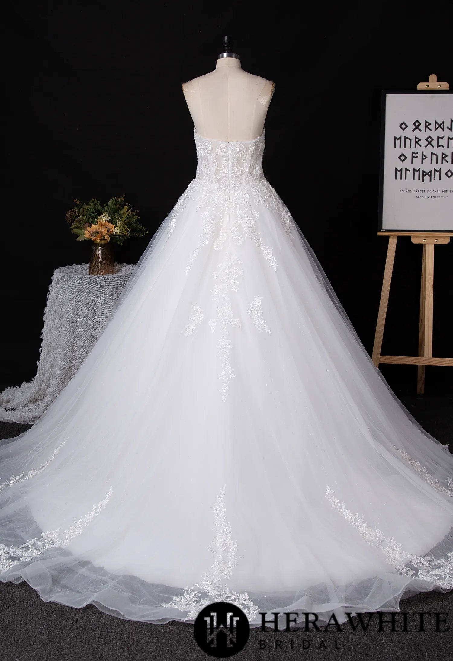 Strapless Sweetheart Wedding Dress With Illusion Back