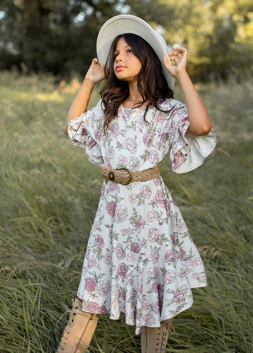 Kid's Emilia Dress in Boho Rose