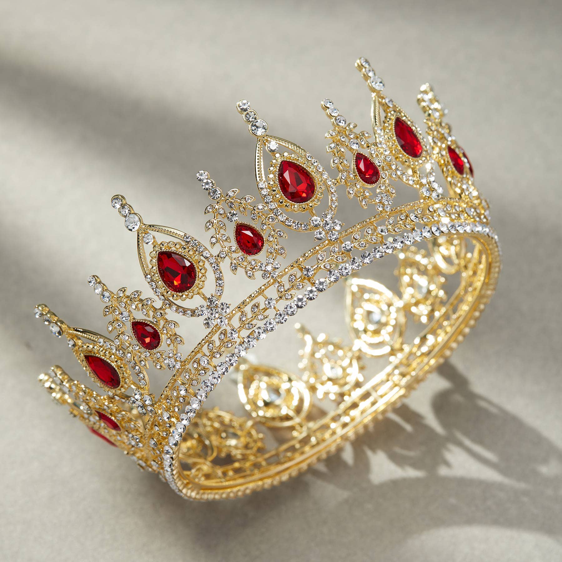 SWEETV Royal Queen Crown for Women: Antique Gold