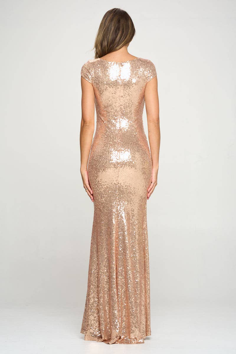 Short Sleeve Sequin Dress