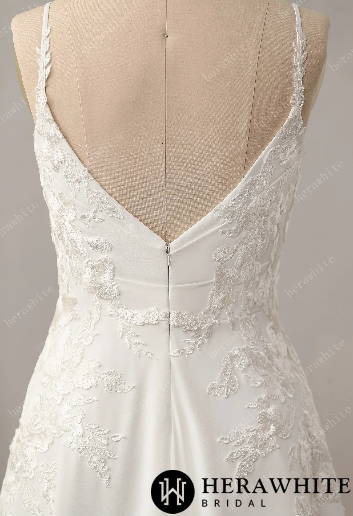 Lace A-Line Wedding Dress with Spaghetti Straps