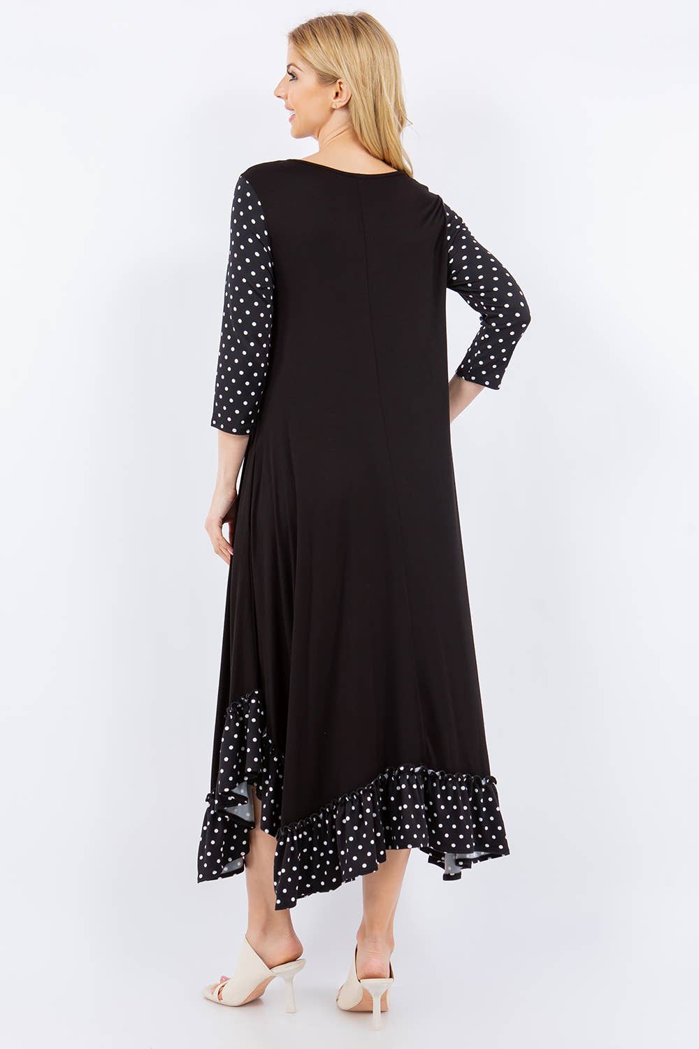 MODEST MID POLKA DRESS WITH POCKETS -CD43807I
