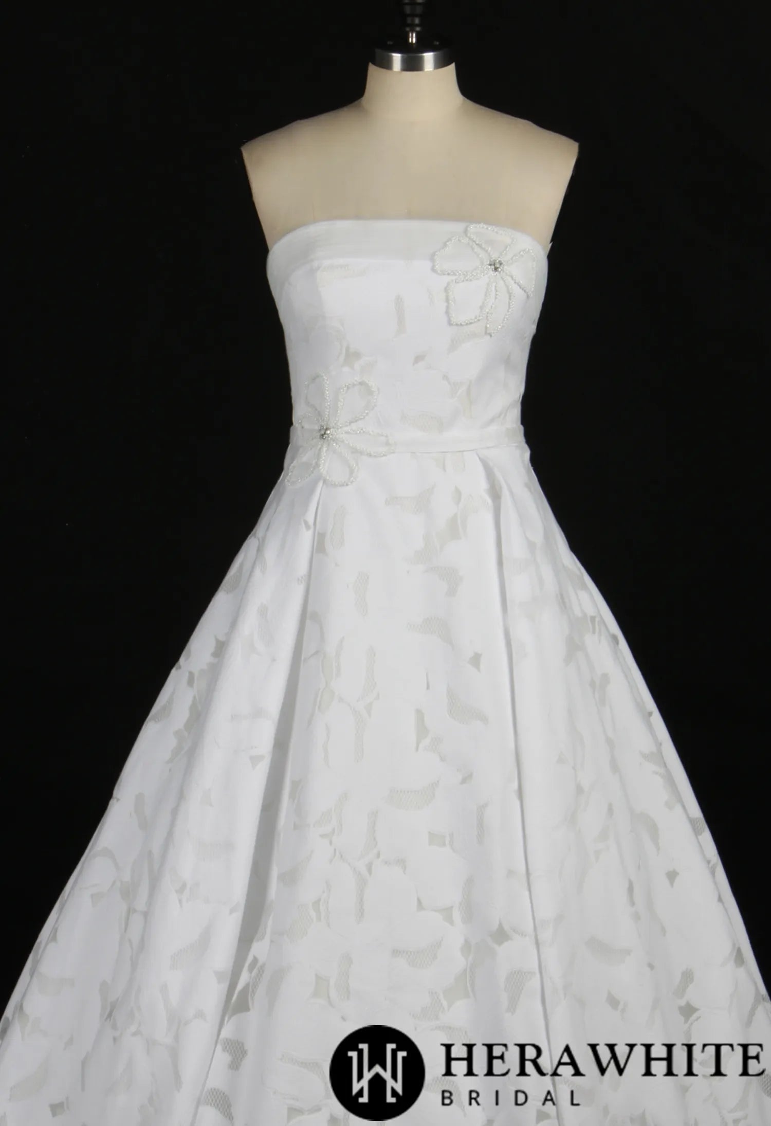 Strapless Bridal Gown With Beading Flower