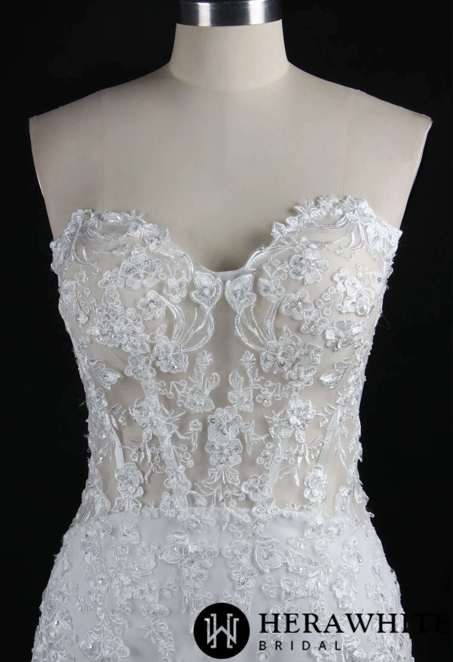 Illusion Beaded Lace Open Back Mermaid Wedding Gown