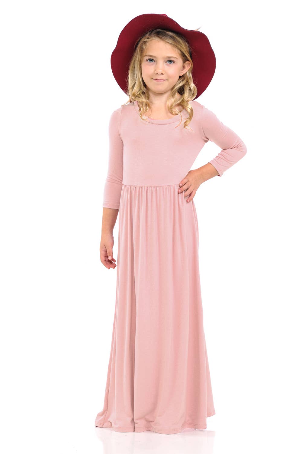 Fit and Flare Maxi Dress Solid: XL / MAUVE