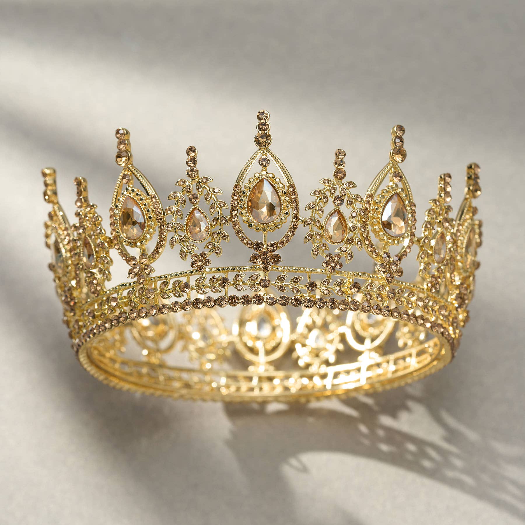 SWEETV Royal Queen Crown for Women: Antique Gold
