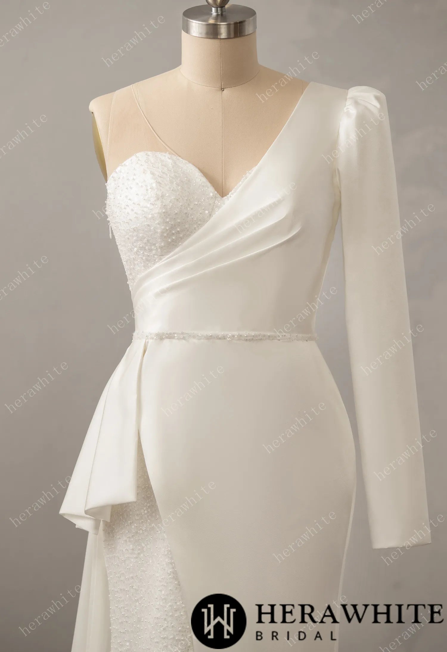 Sweetheart Neckline Wedding Dress with One Shoulder