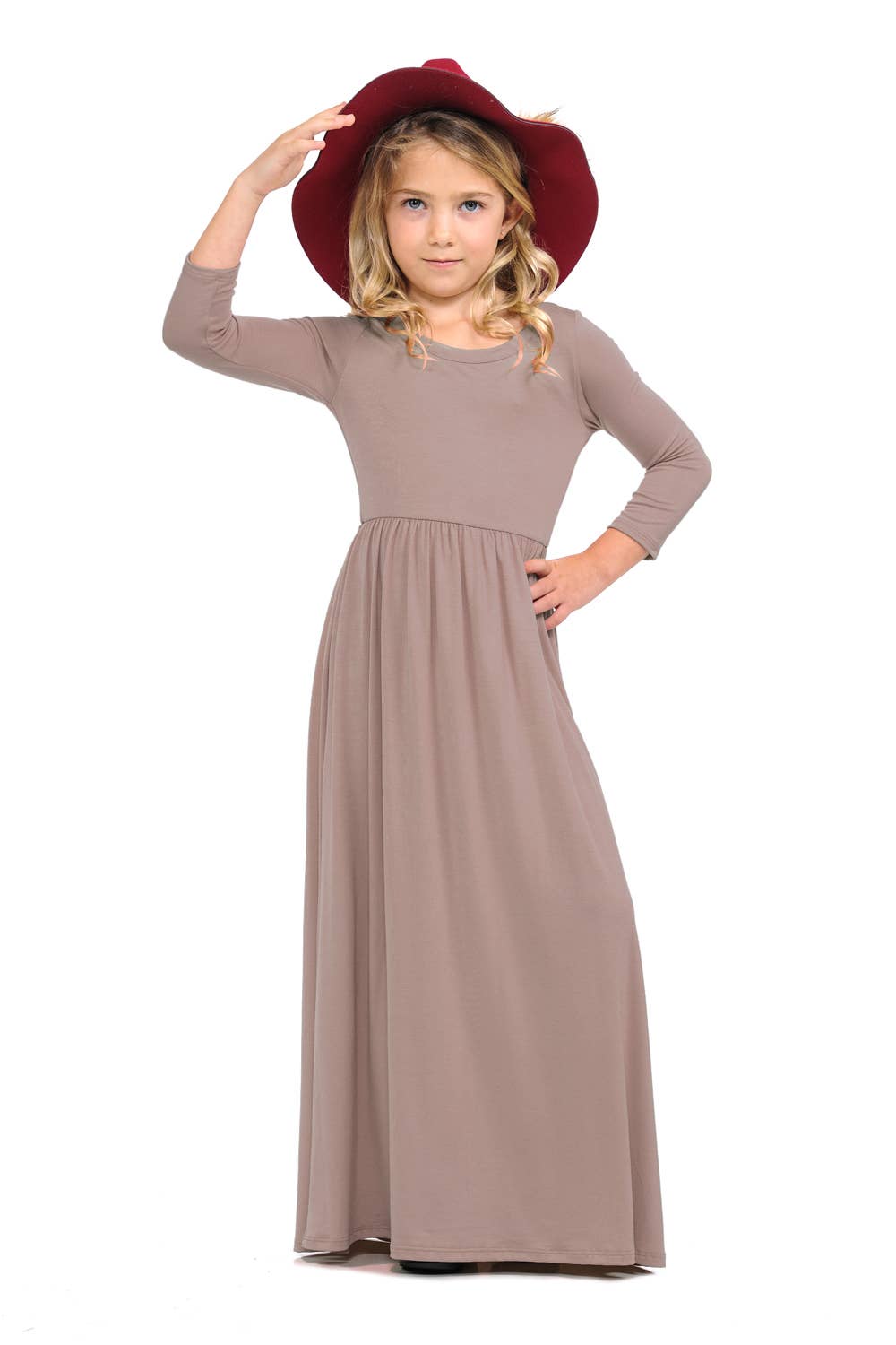 Fit and Flare Maxi Dress Solid: XL / MAUVE
