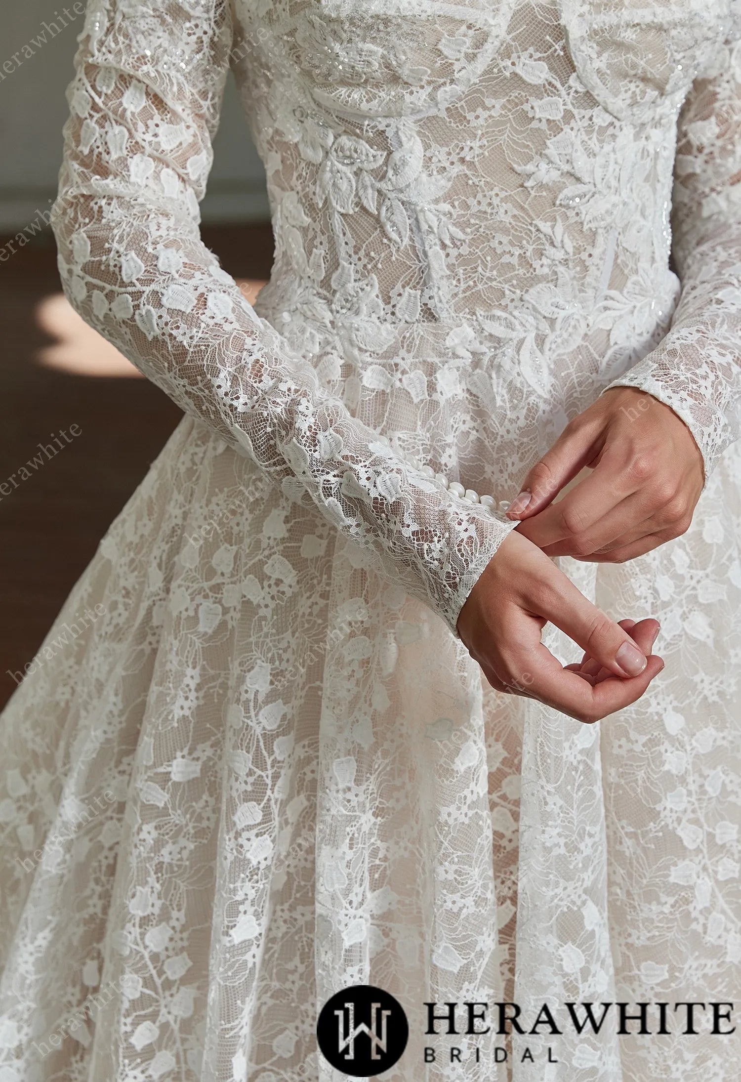Grace Lace Sweetheart Wedding Dress with Corset Back