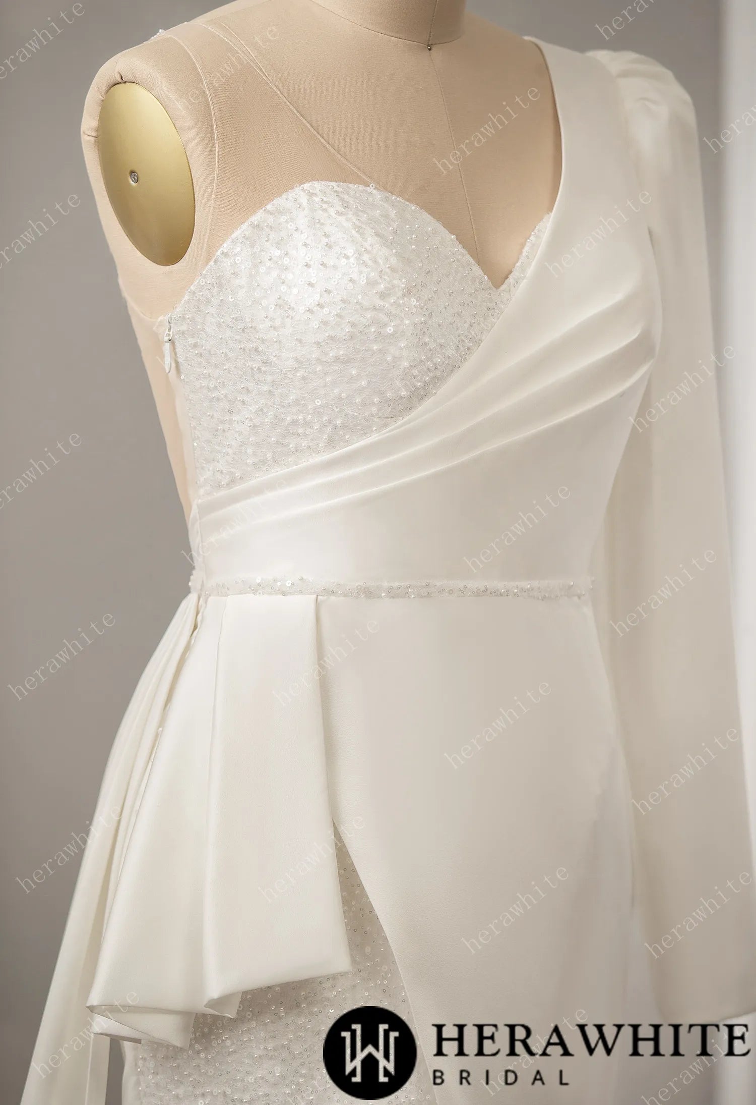 Sweetheart Neckline Wedding Dress with One Shoulder