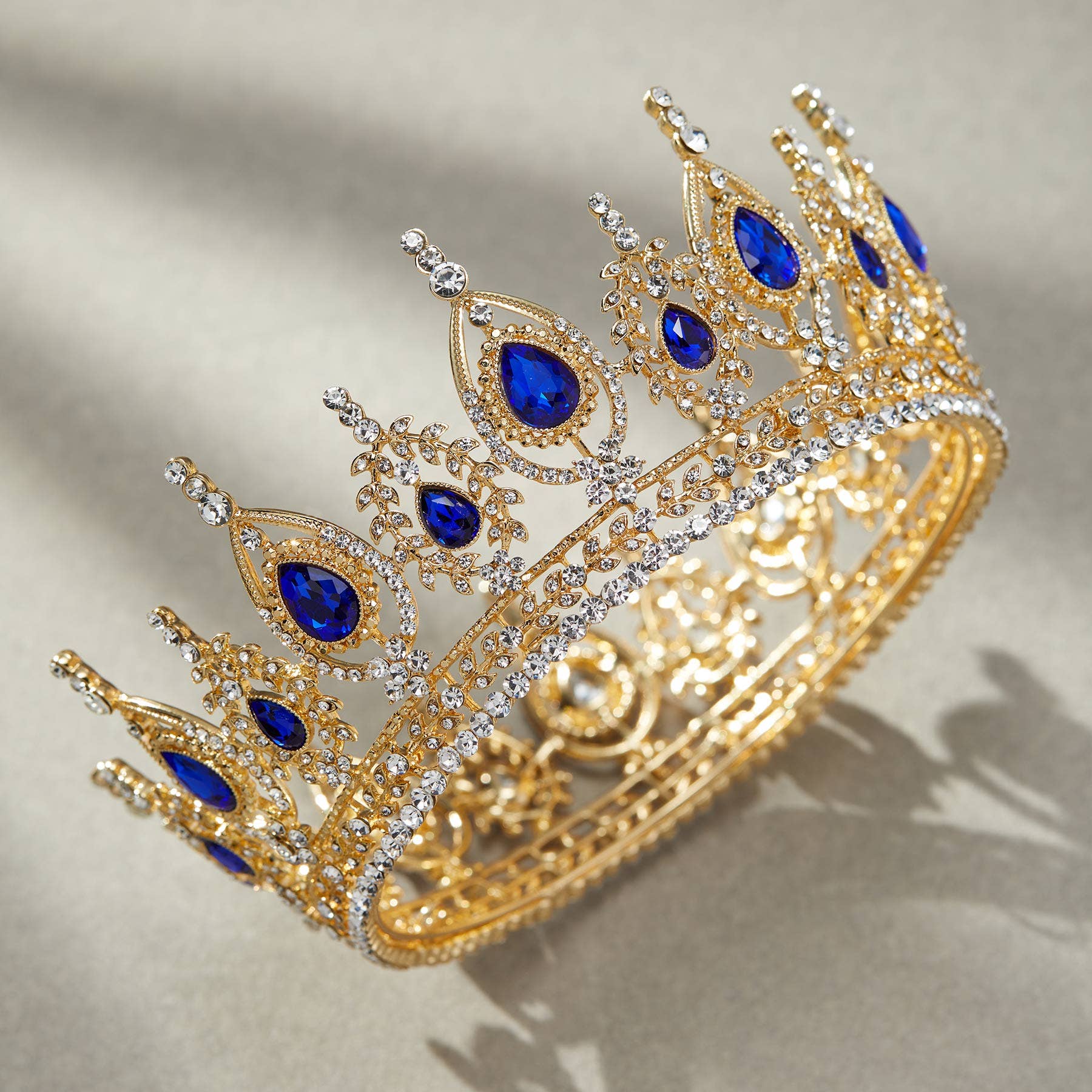 SWEETV Royal Queen Crown for Women: Antique Gold