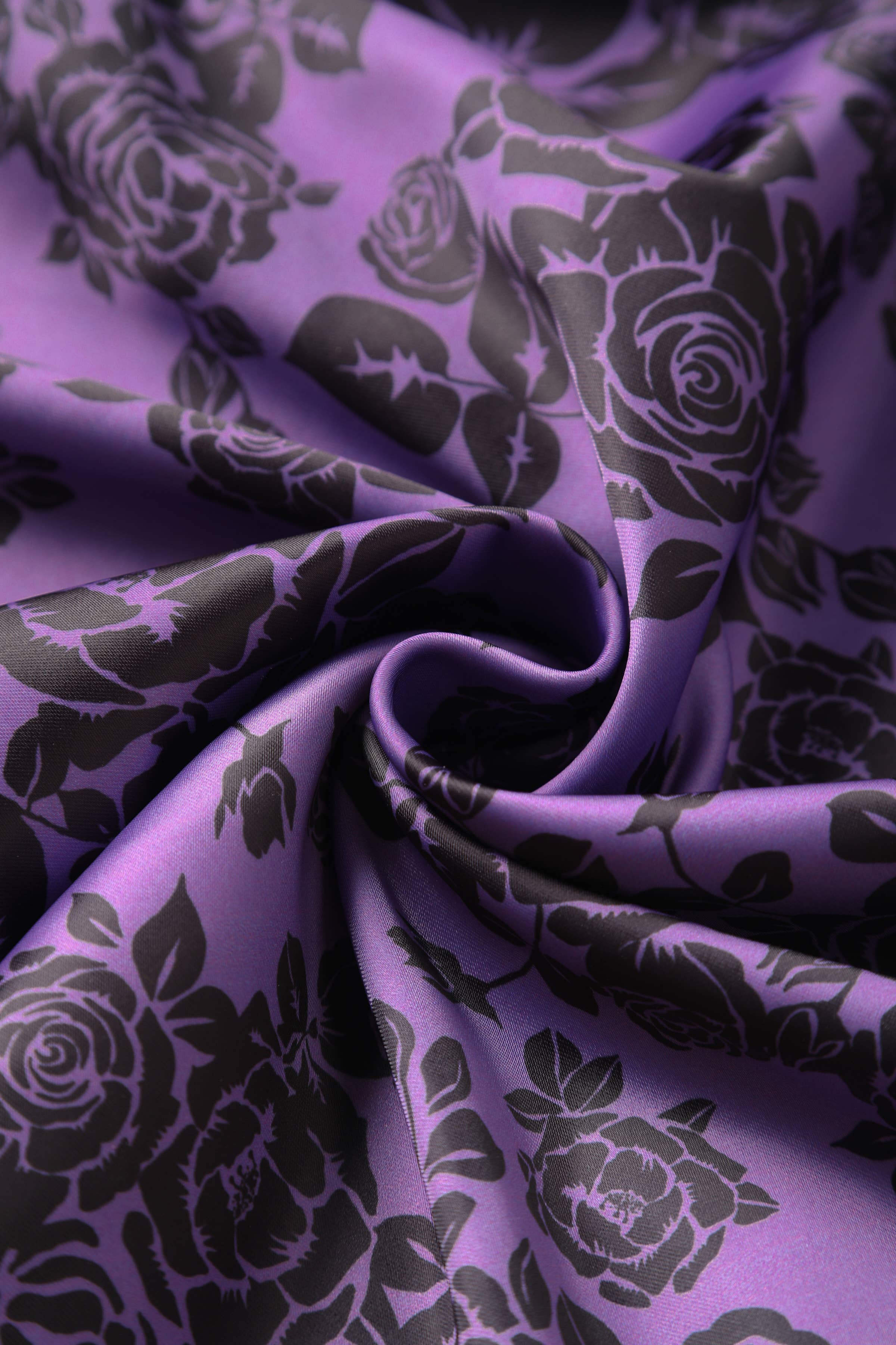Grace Vintage Style Jive Dress In Purple Floral