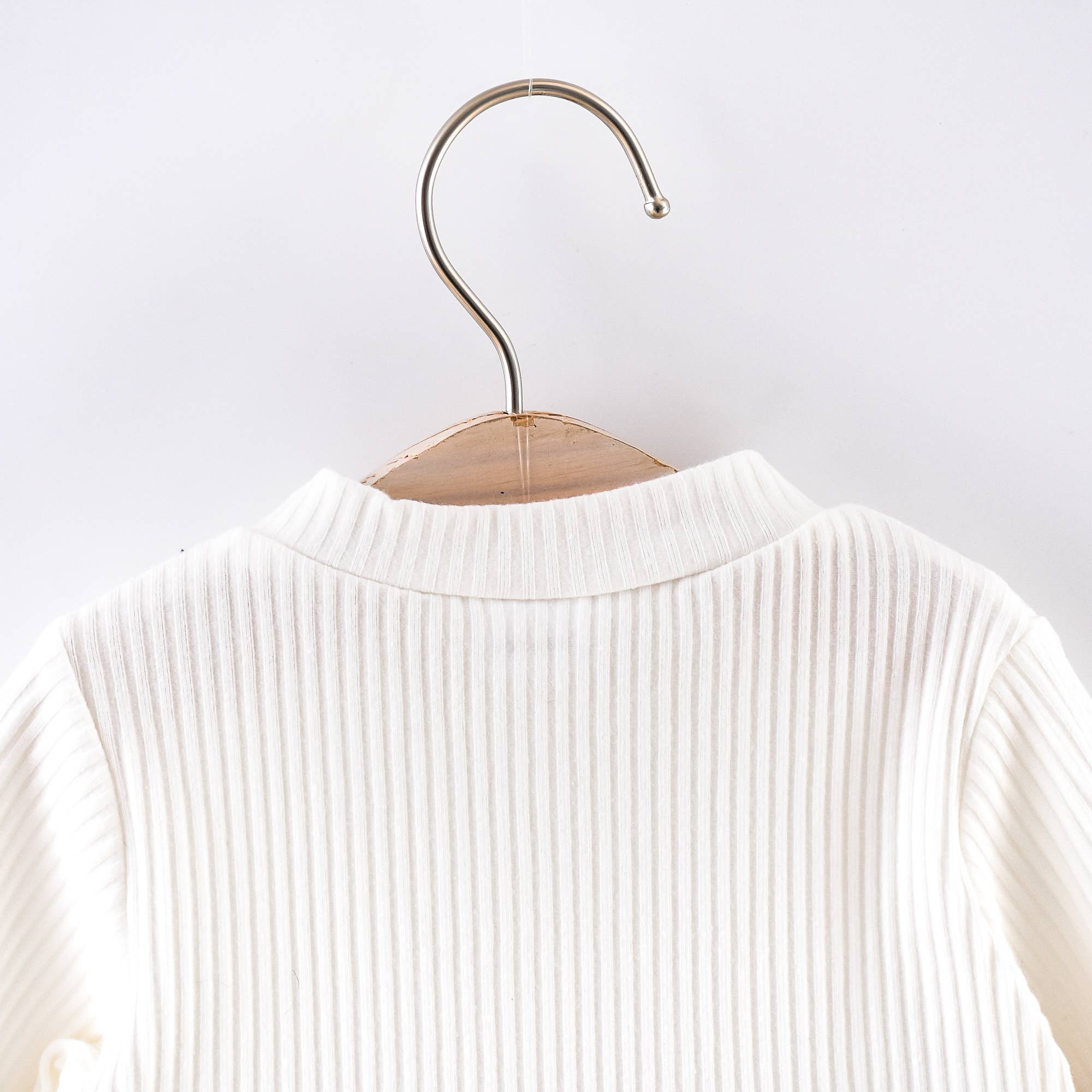 Baby Ribbed Long-sleeve Splicing Floral Embroider Dress