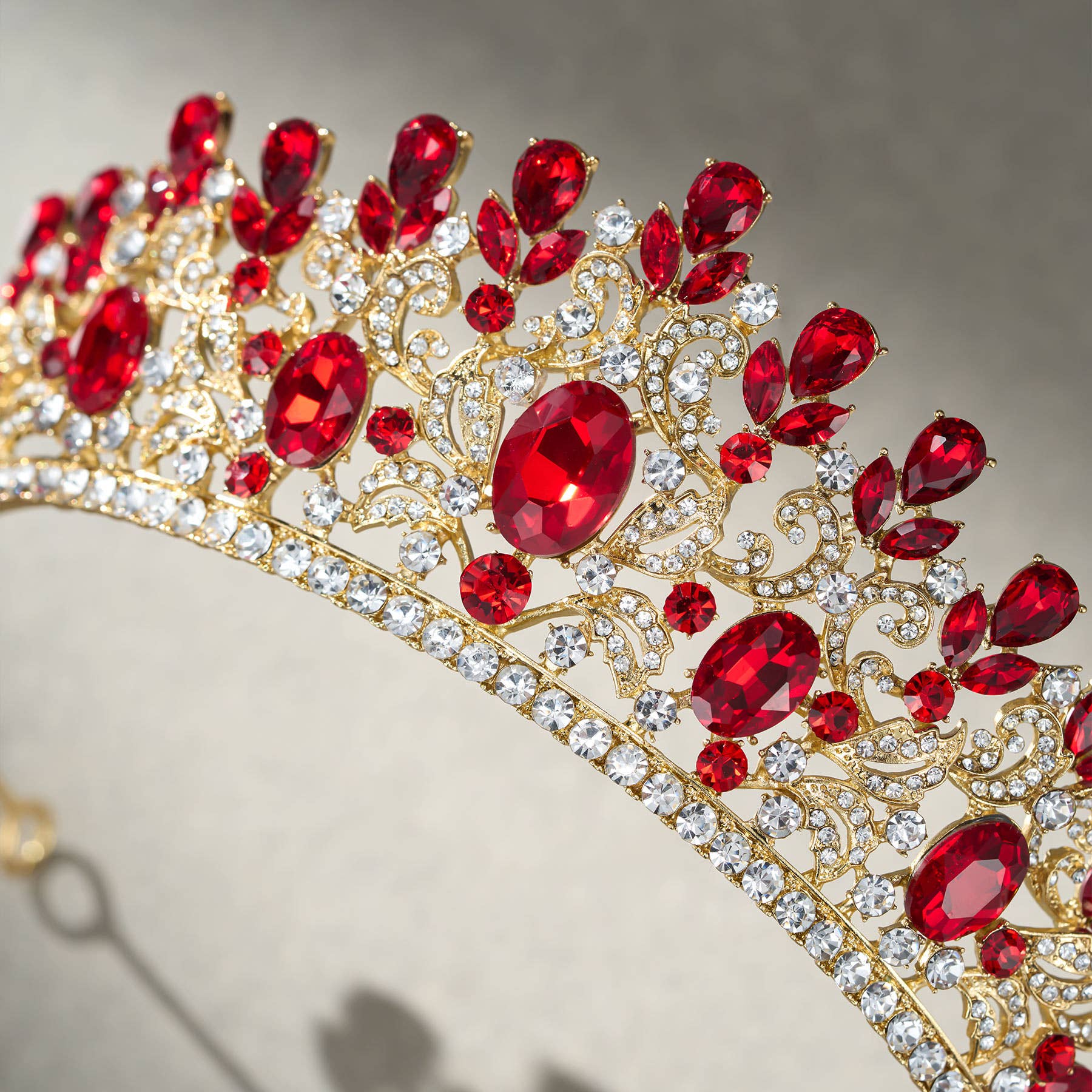 SWEETV costume crystal crowns: Red