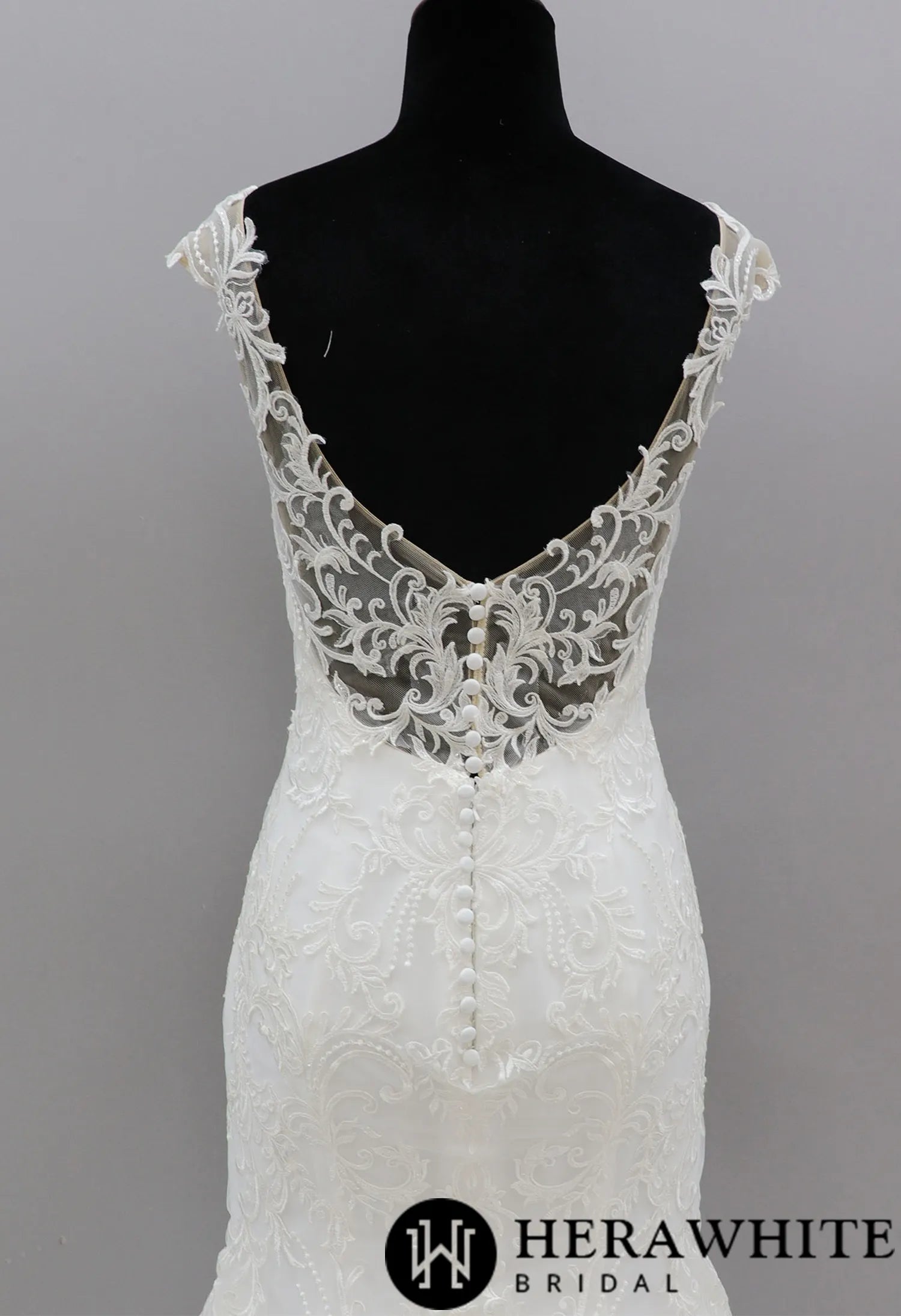 Dramatic Fit and Flare Bridal Gowns With Cap Sleeves