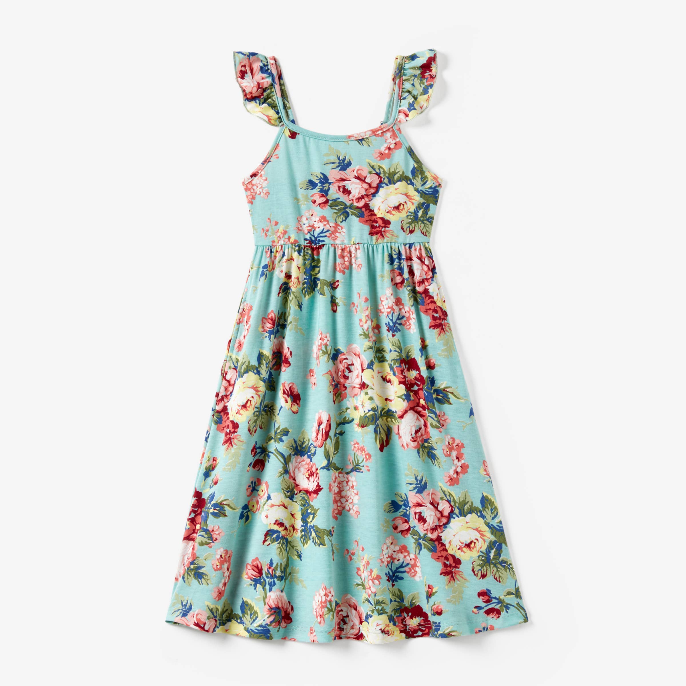 Mommy and Me Floral Elastic Waist Strap Maxi Dress