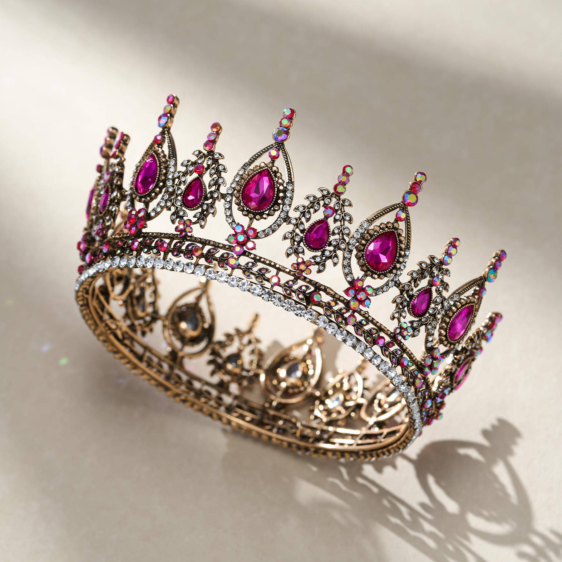SWEETV Royal Queen Crown for Women: Antique Gold