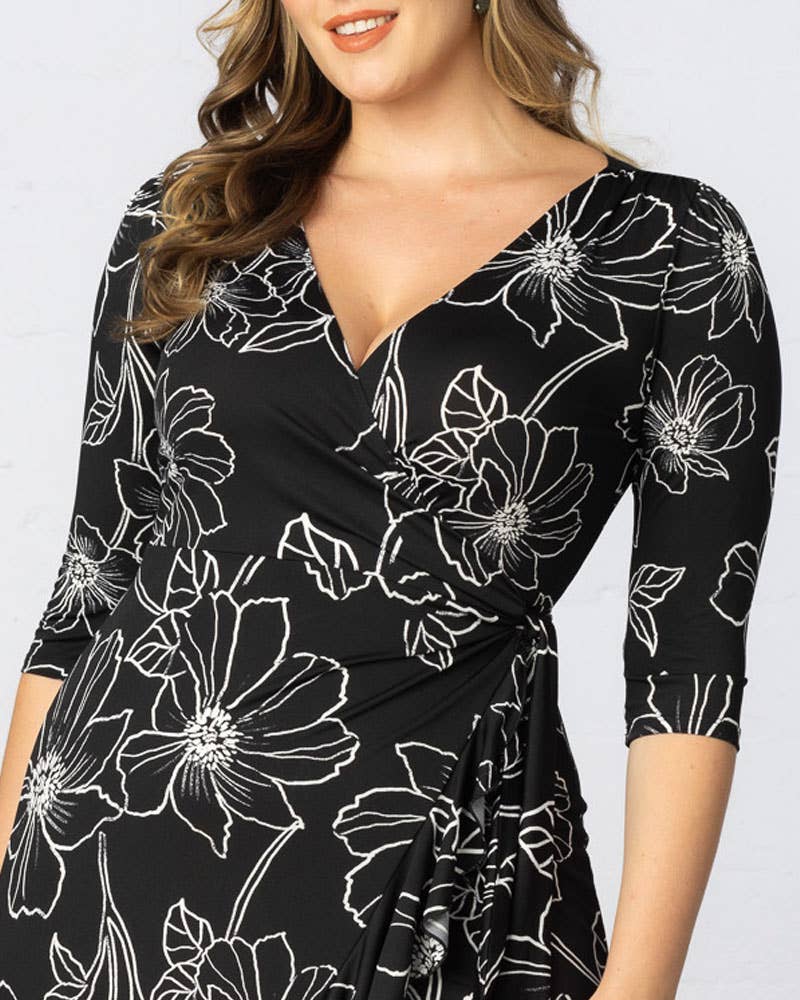 Flirty Flounce Wrap Dress - Plus Size
