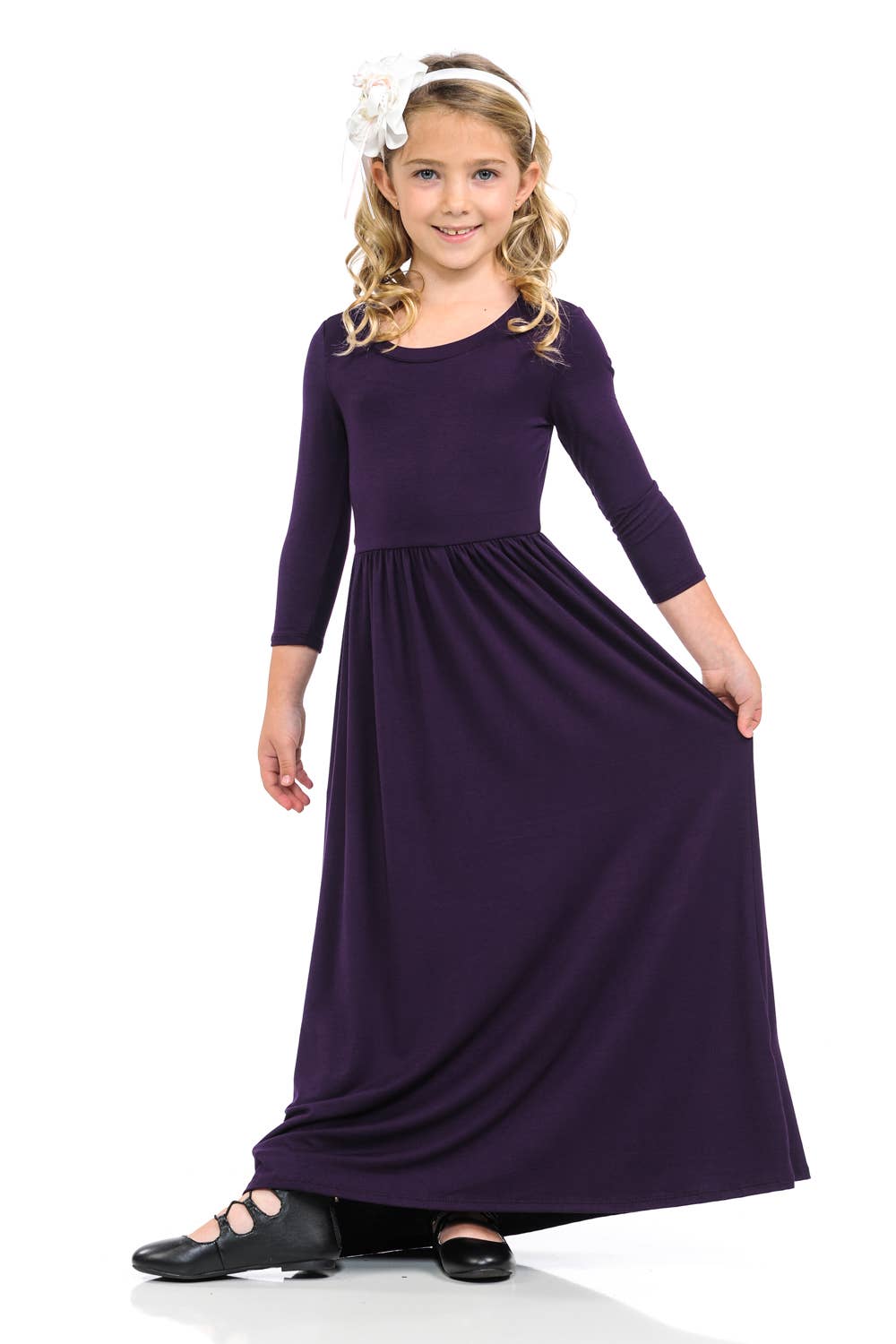 Fit and Flare Maxi Dress Solid: XL / MAUVE