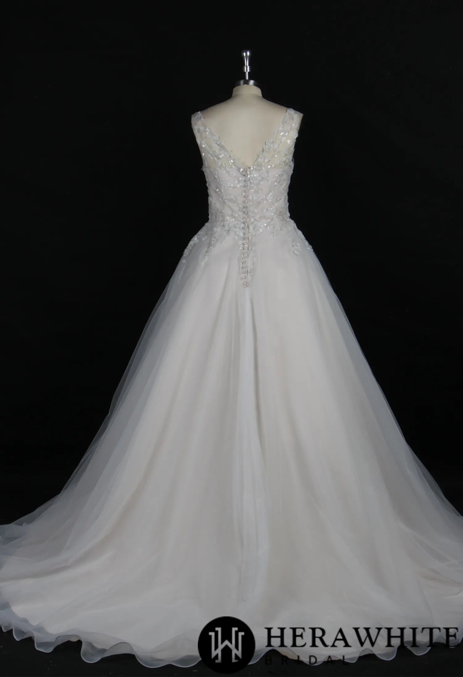 Shimmery Sequined Beading A-Line Wedding Dress