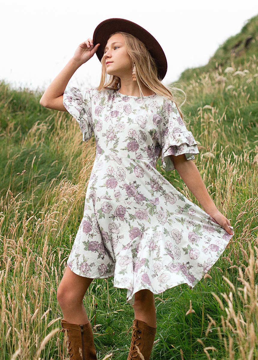 Kid's Emilia Dress in Boho Rose