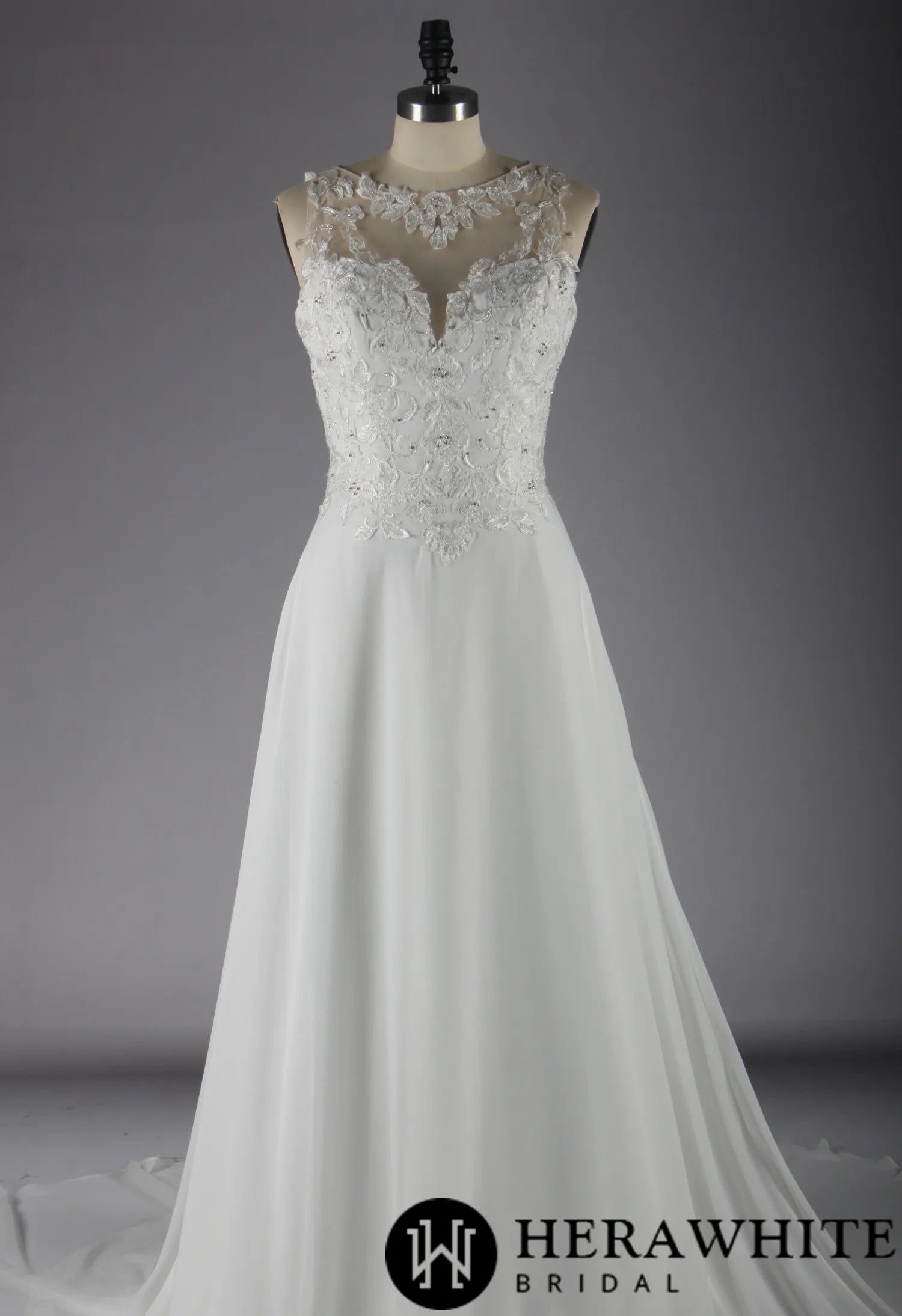 Embroidered And Lace On Net Detailed With Beading Wedding Dress