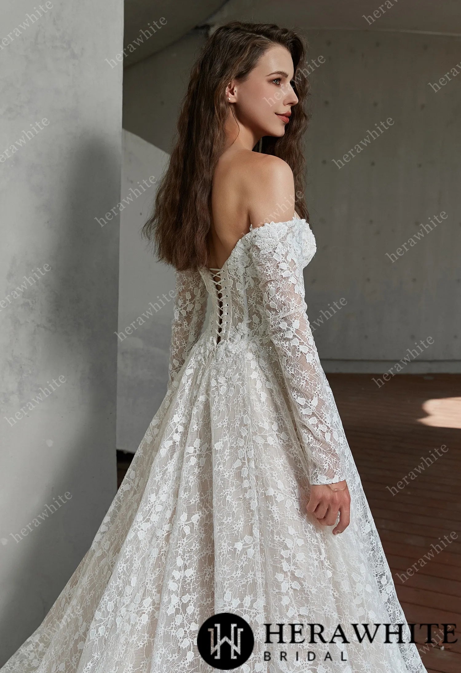Grace Lace Sweetheart Wedding Dress with Corset Back