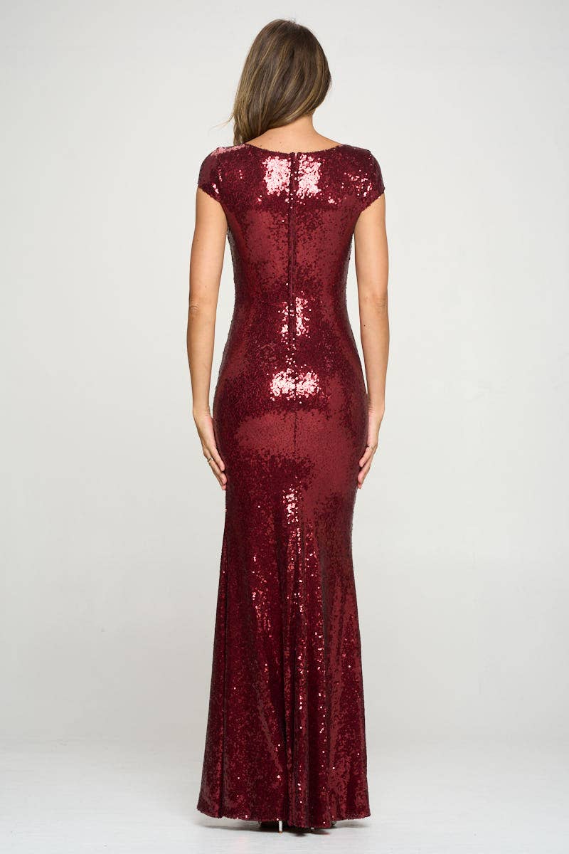 Short Sleeve Sequin Dress