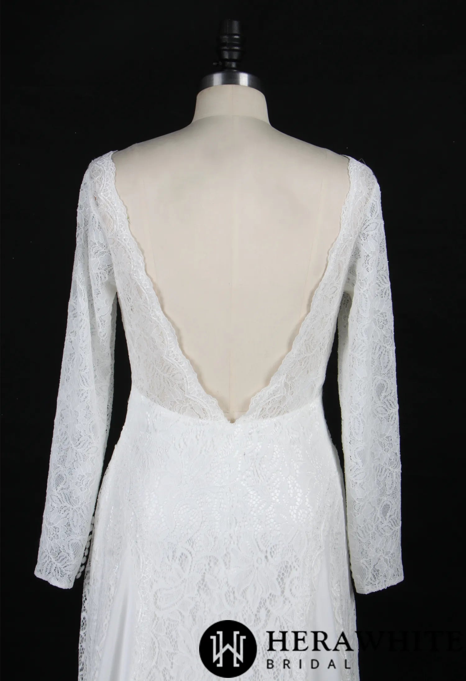 Elegant Illusion Long Sleeve Lace Wedding Dress