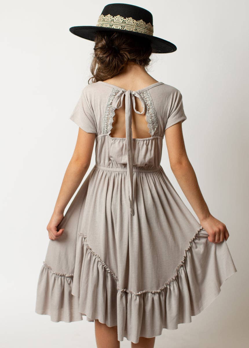 Kid's Adrianna Dress in Dove