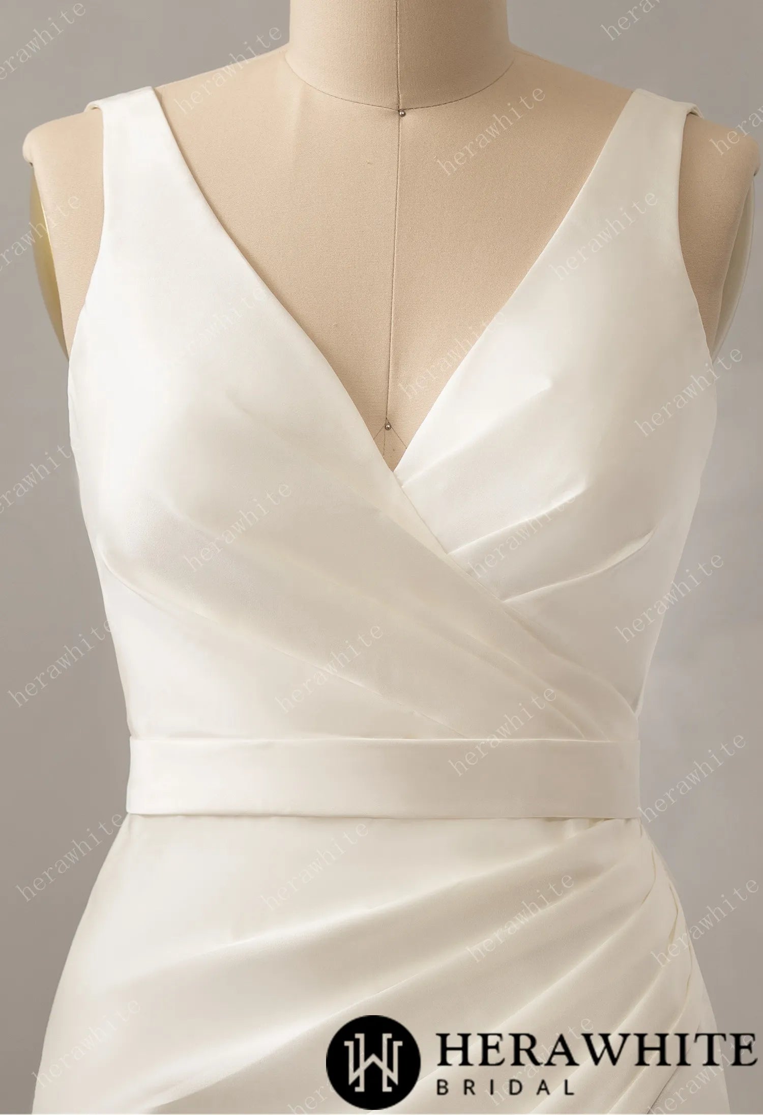 Modern V-neck Fit-and-Flare Wedding Dress
